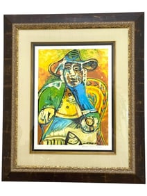 AFTER PABLO PICASSO ESTATE PRINT MAN IN HAT 38"