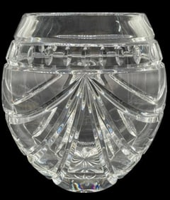 WATERFORD CRYSTAL OVERTURE ROSE OVAL VASE 7.5"