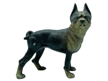 ANTIQUE CAST IRON BOSTON TERRIER DOG DOORSTOP