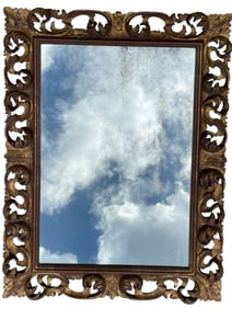 VINTAGE BAROQUE STYLE GILTWOOD MIRROR 40"