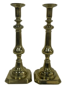 PAIR OF HARVIN BRASS CANDLESTICKS 12.5"