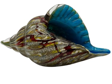 MURANO STLYE ART GLASS CONCH SHELL