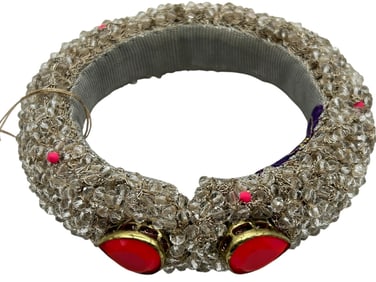 ST. ERASMUS CRYSTAL BEADED CUFF BRACELET