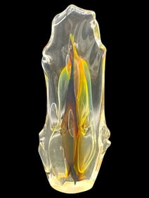 PAUL MANNERS SIGNED ART GLASS SCULPTURE 11"
