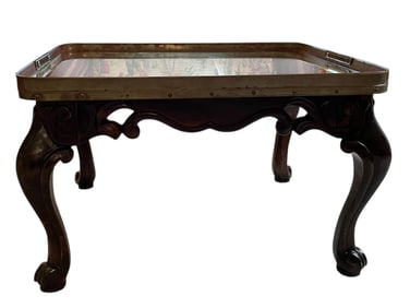 VINTAGE CARVED QUEEN ANNE STYLE COFFEE TABLE