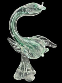 MURANO STYLE ART GLASS FISH SCULPTURE 13"