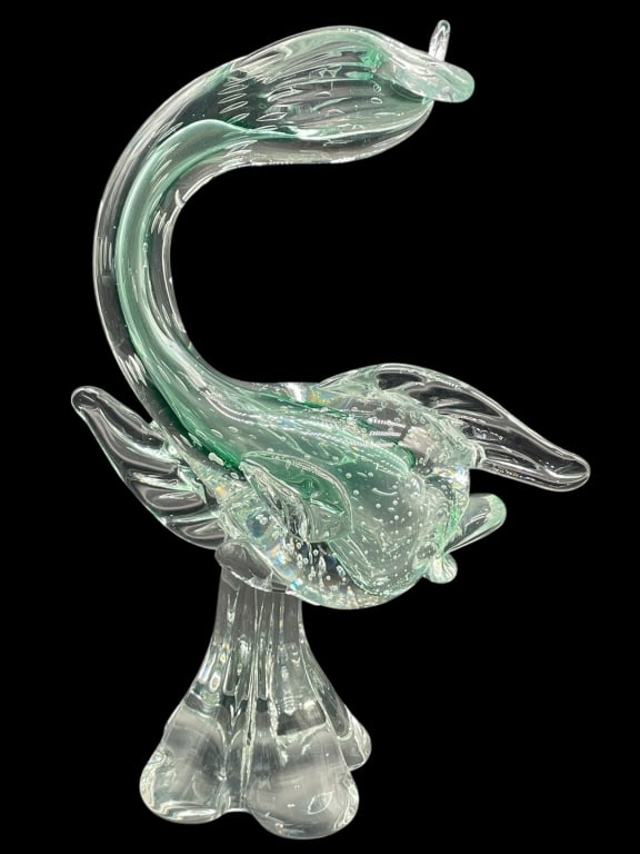 MURANO STYLE ART GLASS FISH SCULPTURE 13" (1 of 10)