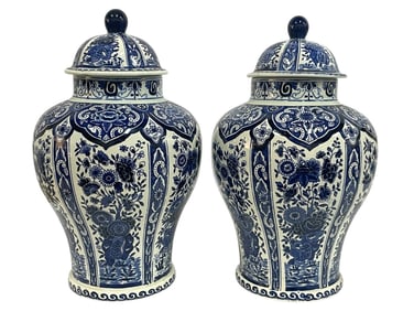 ROYAL SPHINX BY BOCH BELGIUM LIDDED JARS 13"