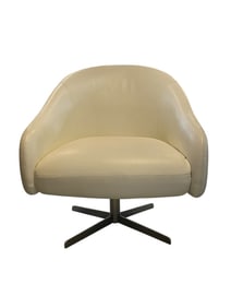 LEATHER SWIVEL CLUB CHAIR BY CARLO PERAZZI ITALY