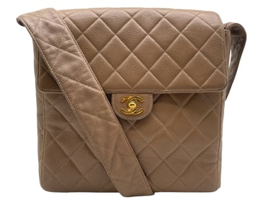 CHANEL QUILTED CAVIAR LEATHER CROSSBODY BAG