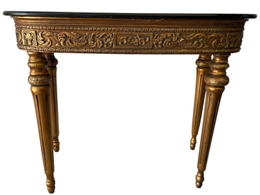 FRENCH STYLE GILTWOOD CONSOLE TABLE MARBLE TOP 43"
