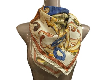 CHANEL FLORAL BAROQUE SILK SCARF 33"