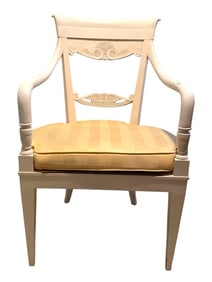 NEO CLASSICAL ARMCHAIR WITH CARVED DETAILS