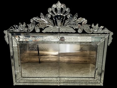 LARGE VENETIAN STYLE HANDCRAFTED WALL MIRROR 51"
