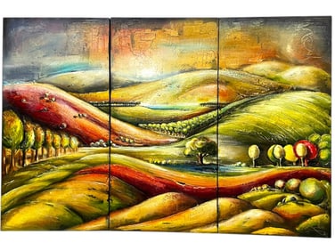 LARGE ELKA NOWICKA TRIPTYCH LANDSCAPE 90"