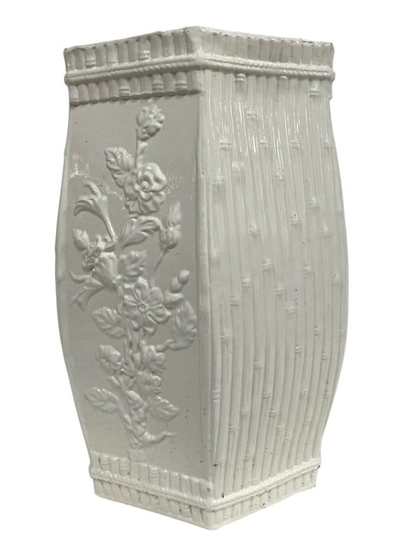 CHINOISERIE BAMBOO & FLORAL GARDEN STOOL 19" (1 of 5)