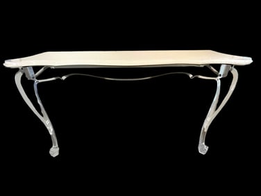 CONTEMPORARY LUCITE & GLASS CONSOLE TABLE 60"