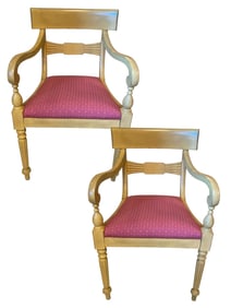 PAIR OF VINTAGE REGENCY STYLE ARMCHAIRS