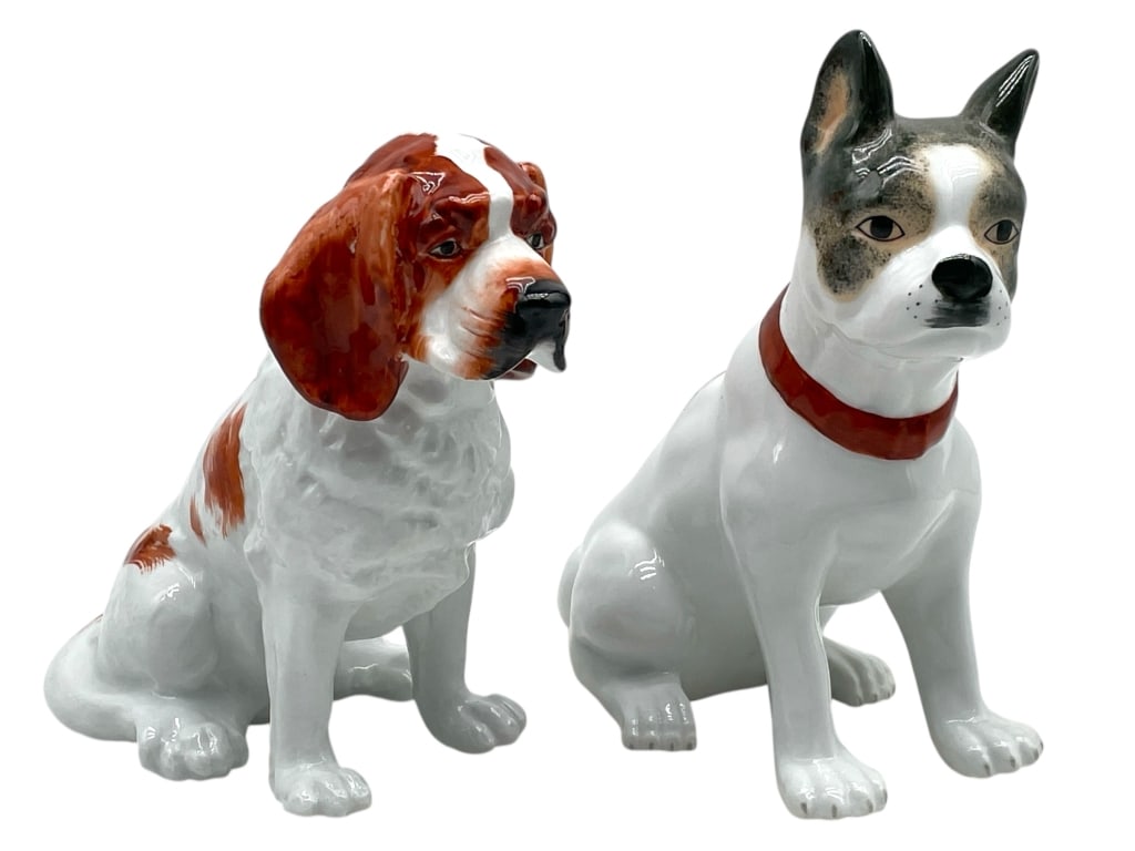CHELSEA HOUSE PAIR OF PORCELAIN DOG FIGURINES 8" (1 of 7)