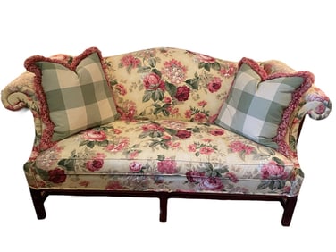 VINTAGE HICKORY CHAIR COMPANY FLORAL LOVESEAT