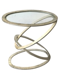 SCULPTURAL MODERN METAL SIDE TABLE 21.5"
