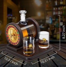 NEW IN BOX ! CASINO ROULETTE WHISKEY DECANTER
