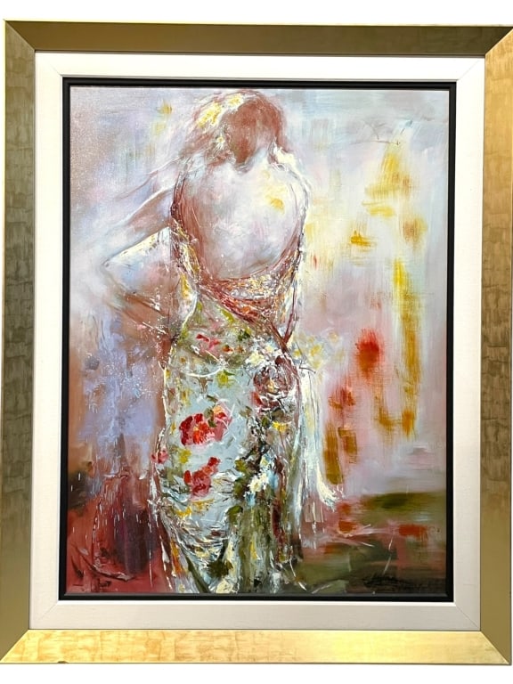 JANET TREBY HAND EMBELLISHED SERIGRAPH CANVAS 50" (1 of 5)