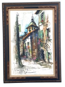 LARGE IMPRESSIONIST OIL ON CANVAS 44"