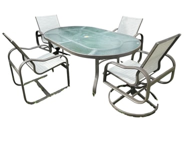 5-PIECE OUTDOOR PATIO DINING SET W SWIVEL ROCKERS