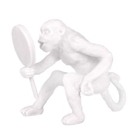 VAIN LARGE MONKEY WHITE QUARTZ SAND SCULPTURE