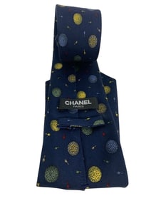 CHANEL MEN'S SILK TIE – NAVY GOLF BALL & TEE