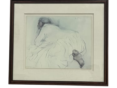 R. C. GORMAN RECLINING WOMAN PRINT, SIGNED 30"
