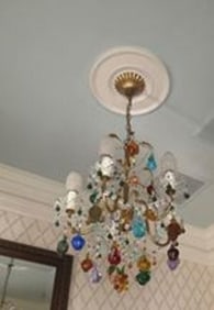 VINTAGE MULTI COLOR CRYSTAL CHANDELIER