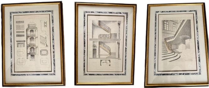3 DREXEL HERITAGE ARCHITECTURAL PRINTS 22"