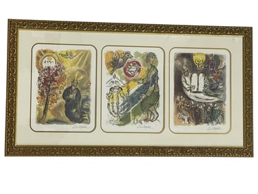 MARC CHAGALL BIBLE SERIES PRINTS TRIPTYCH 60"