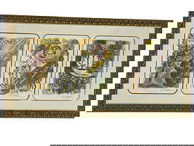 MARC CHAGALL BIBLE SERIES PRINTS TRIPTYCH 60": MARC CHAGALL BIBLE SERIES PRINTS, LIMITED EDITION TRIPTYCH -This is an impressive framed triptych featuring three individual, colorful prints from the renowned Marc Chagall (1887-1985) Bible Series (l