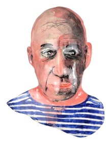 RAY GROSS PICASSO MASK PORCELAIN SCULPTURE 17.5"