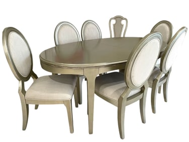 ELEGANT TRANSITIONAL DINING TABLE 8 CHAIRS