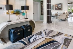 CONTEMPORARY ABSTRACT AREA RUG 8'