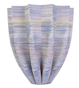 ANSELM PLEATED PORCELAIN DECORATIVE VASE 11.5"