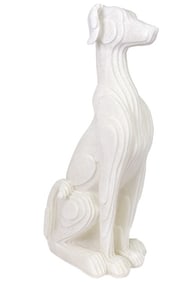 RICHMOND GREYHOUND WHITE QUARTZ SAND SCULPTURE 27"