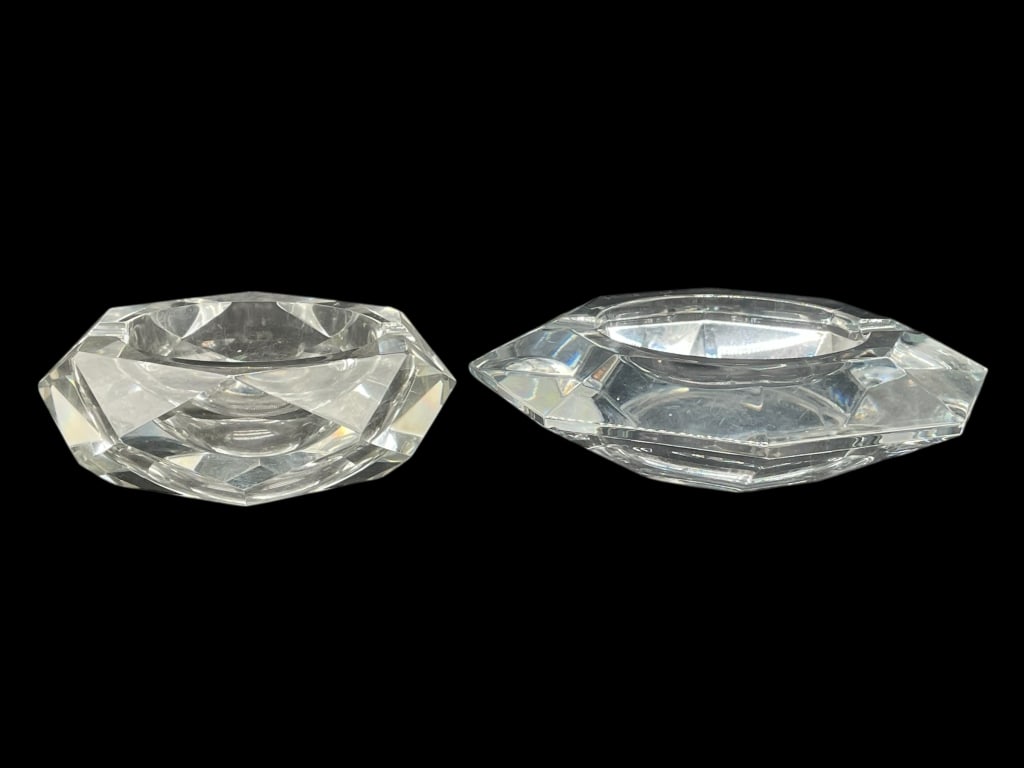 VAL ST LAMBERT CRYSTAL TRINKET DISHES/ASHTRAYS 6" (1 of 7)