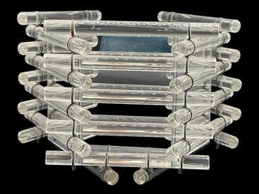 LUCITE MODERNIST HEXAGONAL VESSEL 9"