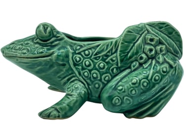 VINTAGE MCCOY USA CERAMIC FIGURAL FROG PLANTER 6"