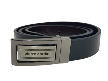 PIERRE CARDIN BLACK LEATHER BELT