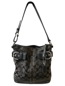 COACH SIGNATURE CANVAS SHOULDER BAG