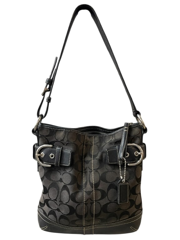 COACH SIGNATURE CANVAS SHOULDER BAG (1 of 8)