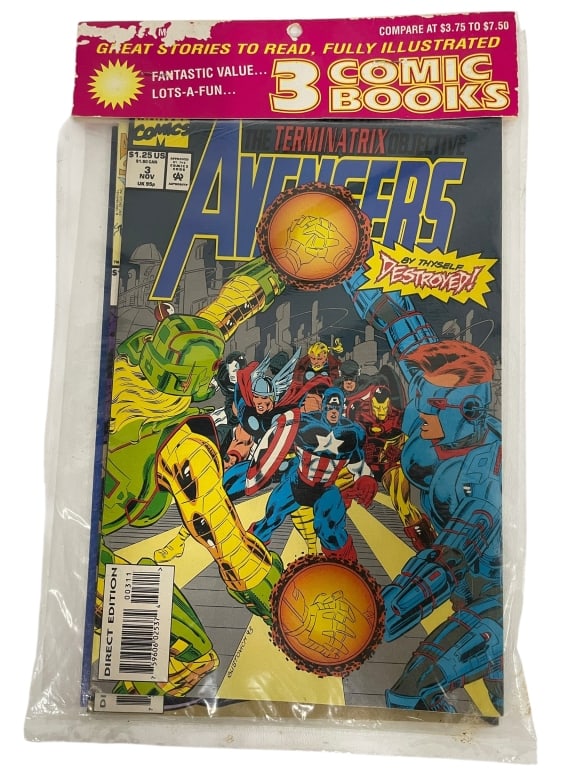 SEALED 3-PACK COMIC BOOK LOT FEATURING AVENGERS (1 of 2)