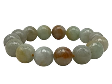 JADEITE BEADED STRETCH BRACELET