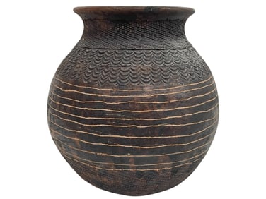 TRIBAL STYLE EARTHENWARE POT 11"